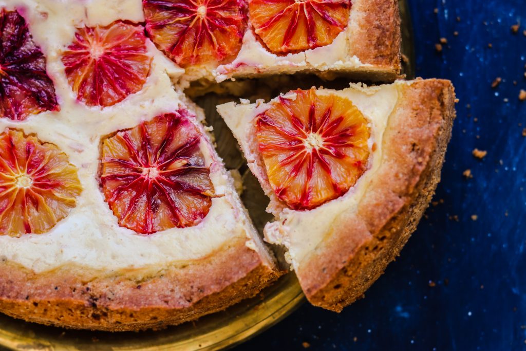 appelsiinirahkapiirakka veriappelsiinista resepti