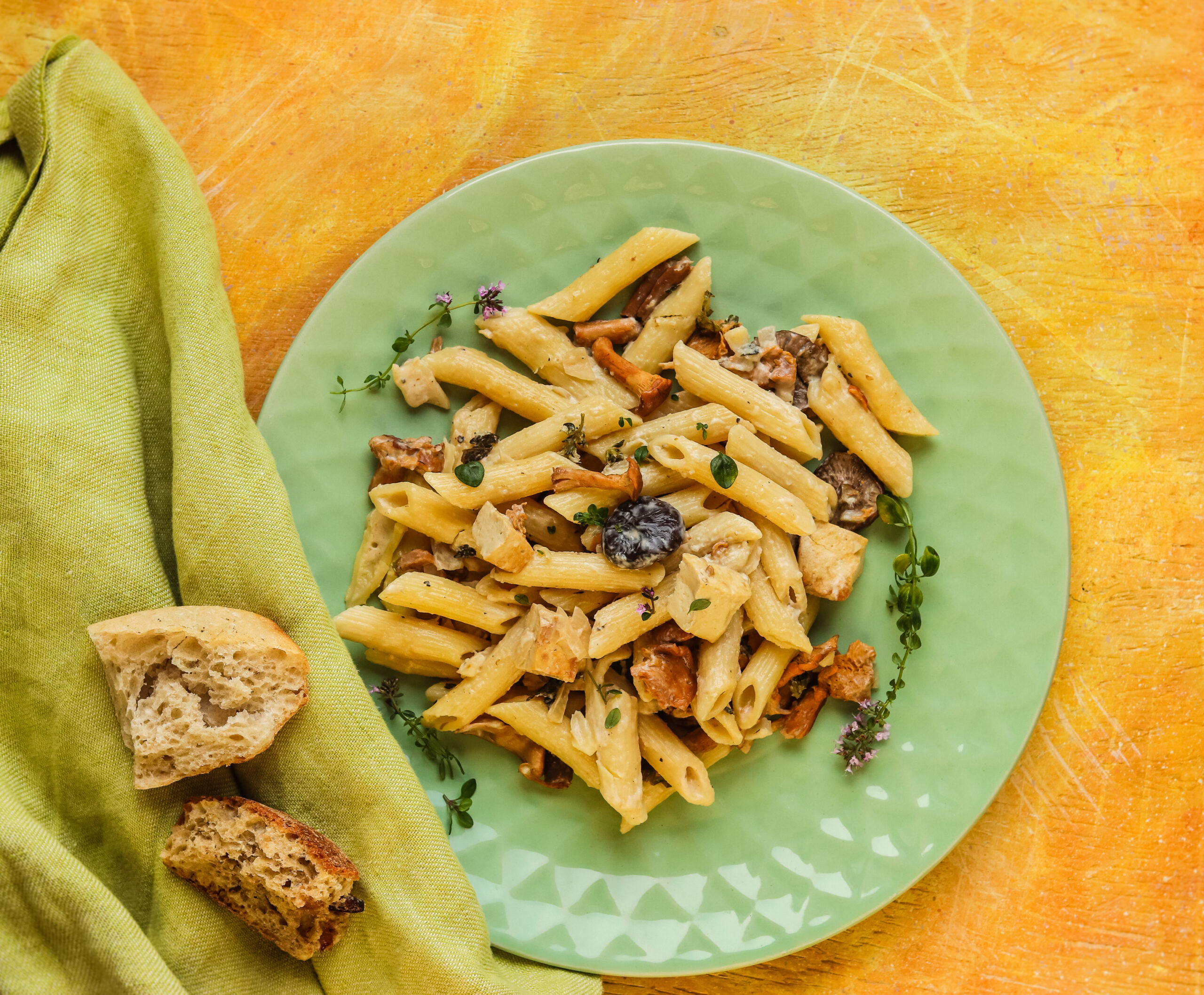 kermainen tofu-sienipasta